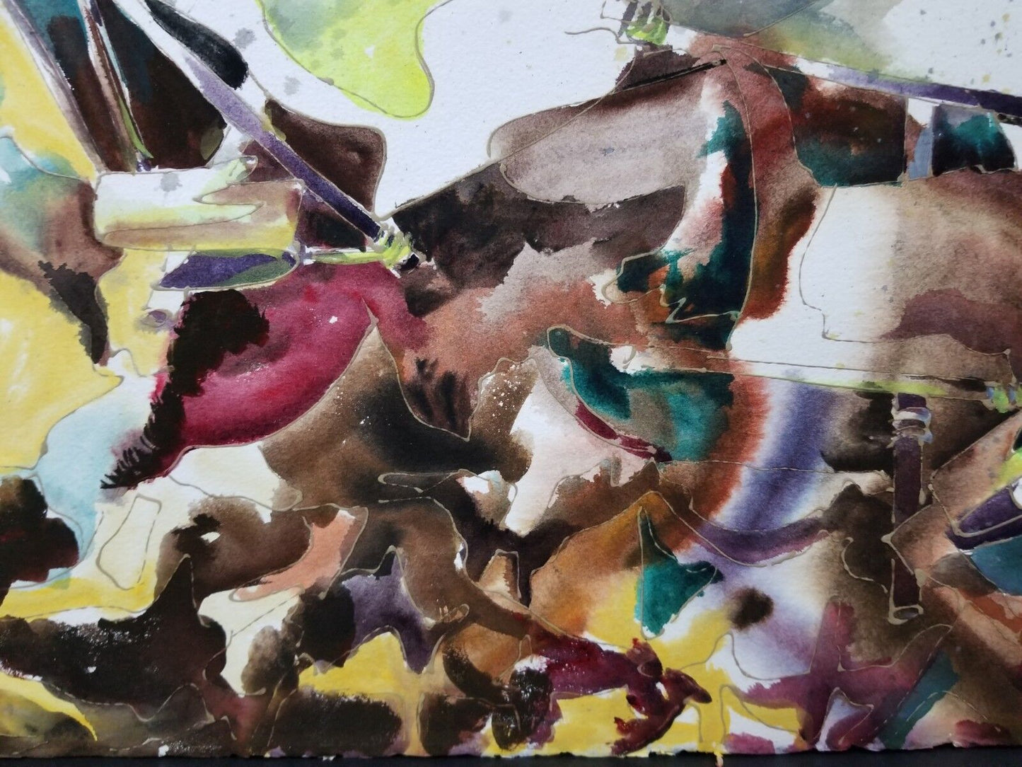 Large Original Abstract Watercolor Painting 30" x 22"