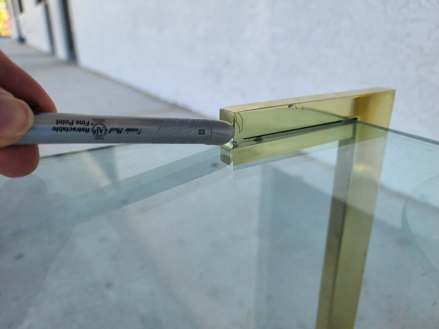 Vintage 1970's MCM Brass & Glass Nesting Tables