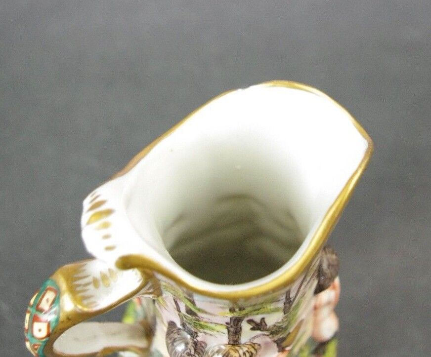 Antique OVINGTON Hand Painted Nude Cherubs Children Capo di Monte Creamer France