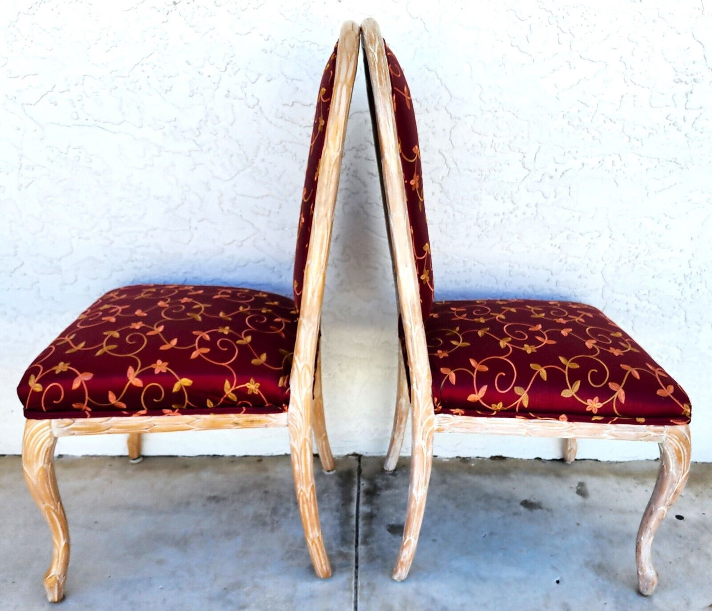 Faux Bois Dining Chairs Set of 6