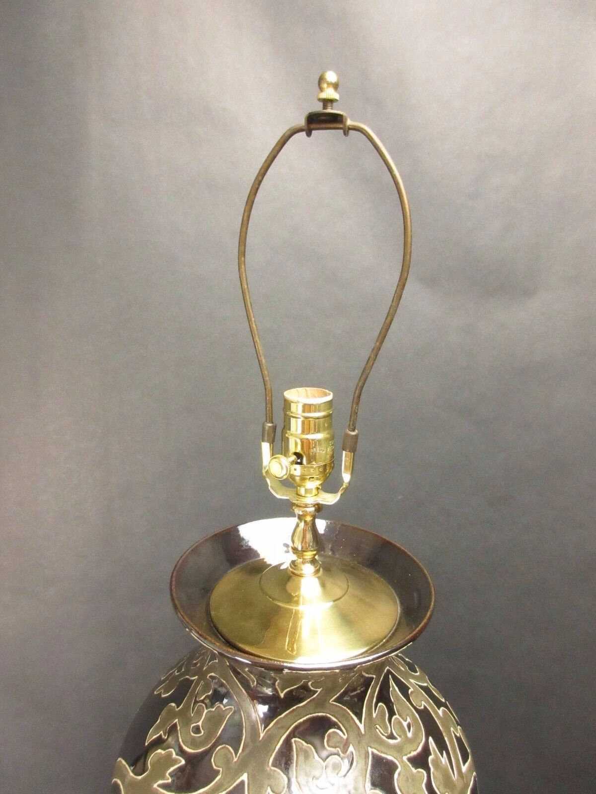 Z Gallerie Palm Beach Estate Modern Ceramic & Brass Table Lamp 33"