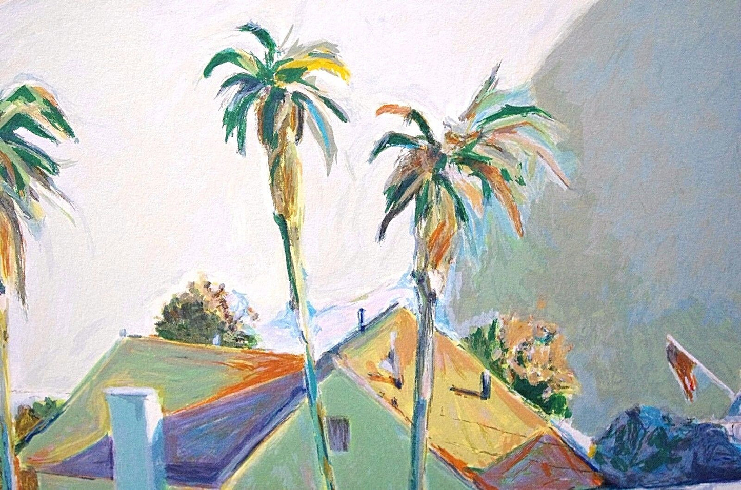 ROBERT AARON FRAME Ltd Ed 69/295 Pencil Signed Serigraph " View From The Balcony