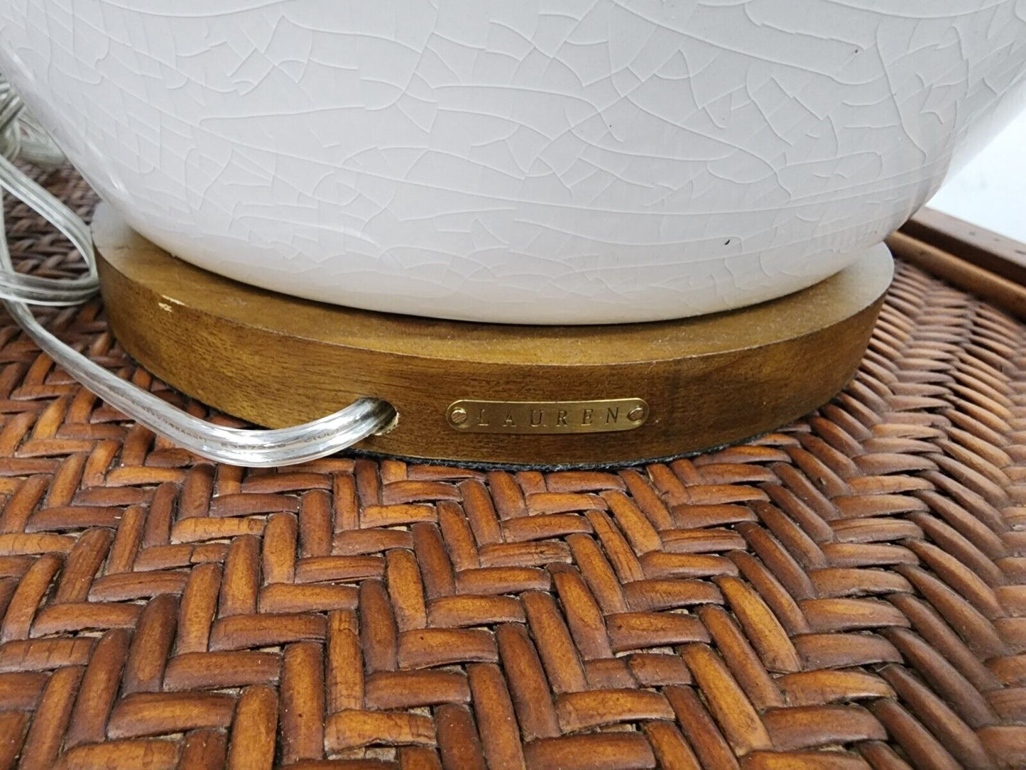 Ralph Lauren Table Lamp Ceramic Eggshell White Signed