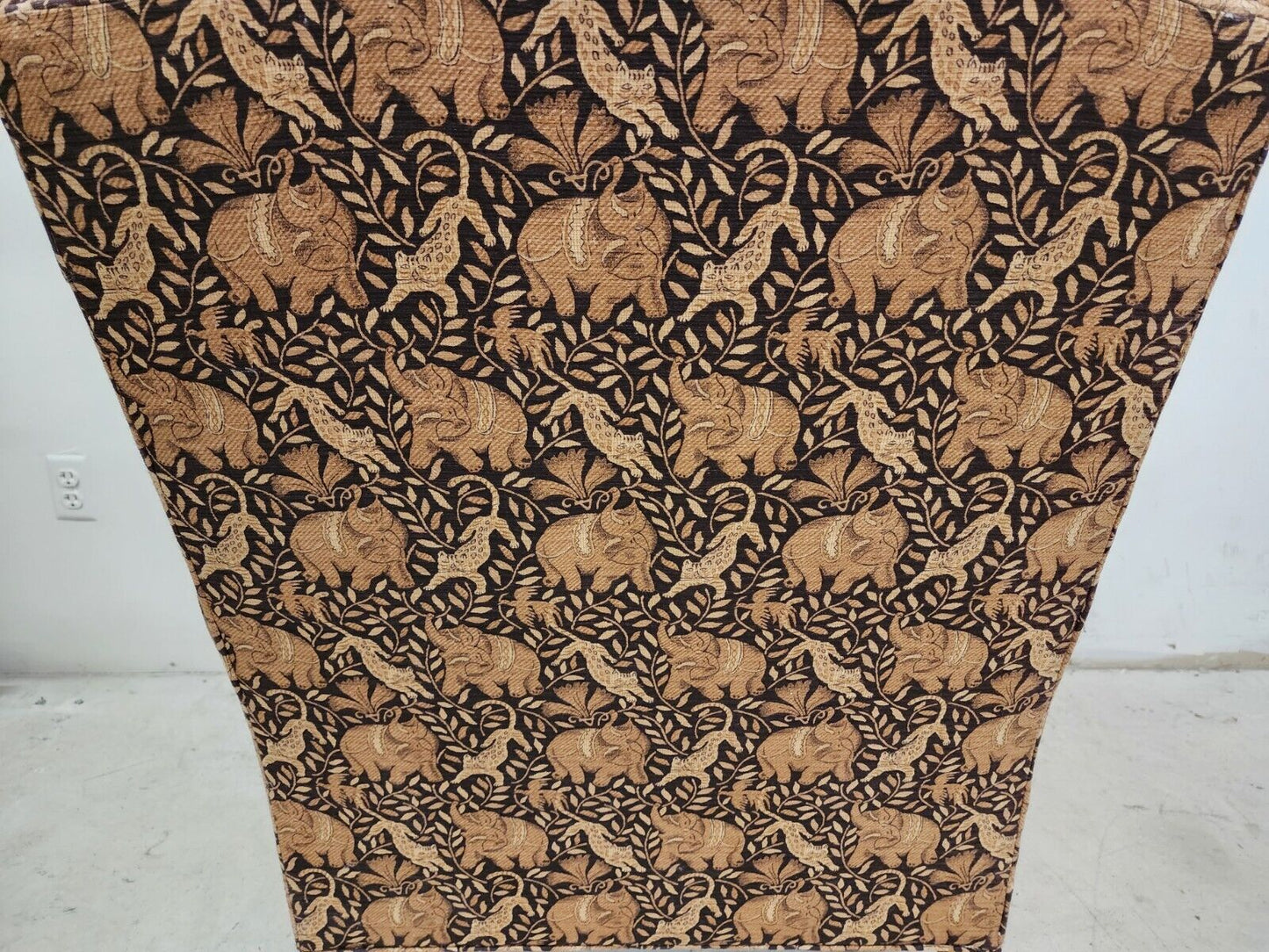 Wingback Armchair & Ottoman Elephants & Leopards Custom Designer