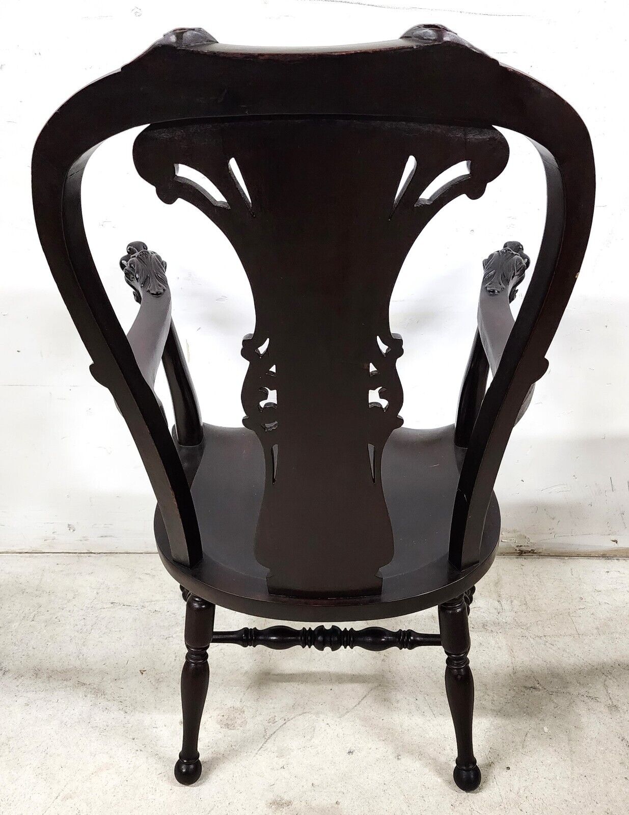 Antique Armchair Desk Dining Accent Mahogany Carved Dragons by STICKLEY & BRANDT