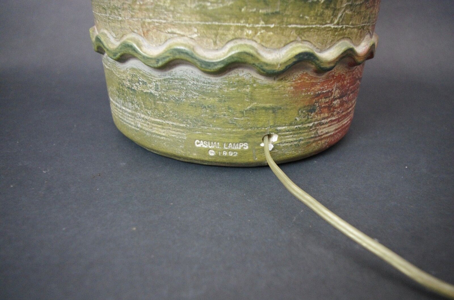 1992 Casual Lamps Of California Ceramic Textured Table Lamp 28"