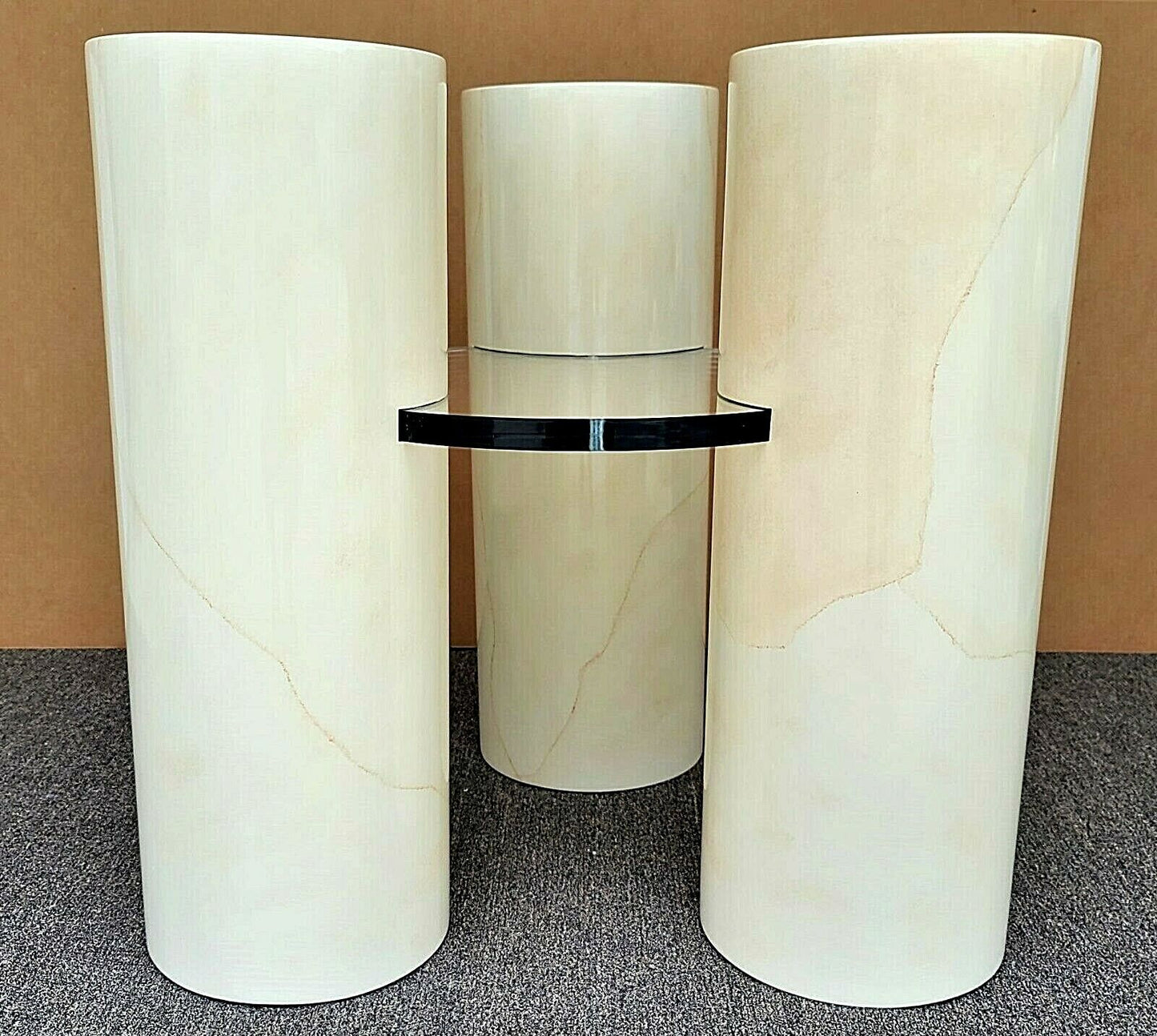 Karl Springer Lucite Faux Goatskin Dining Game Table Base