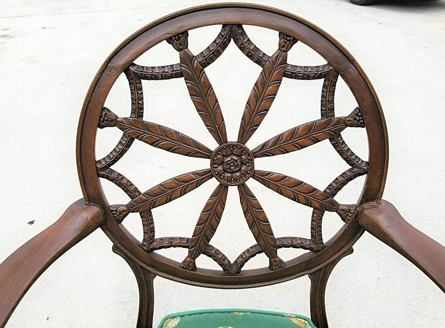1700's George III Mahogany Hepplewhite Elbow Armchair in Manner of Robert Adam