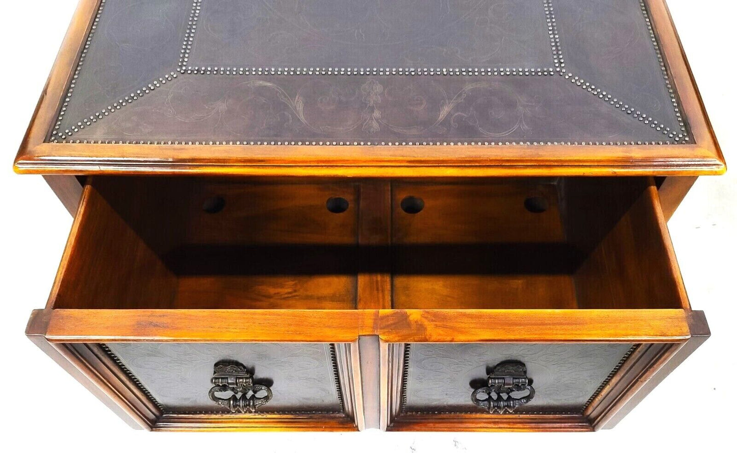 THEODORE ALEXANDER Armoury Collection Etched Brass Cocktail Table 50" x 40"