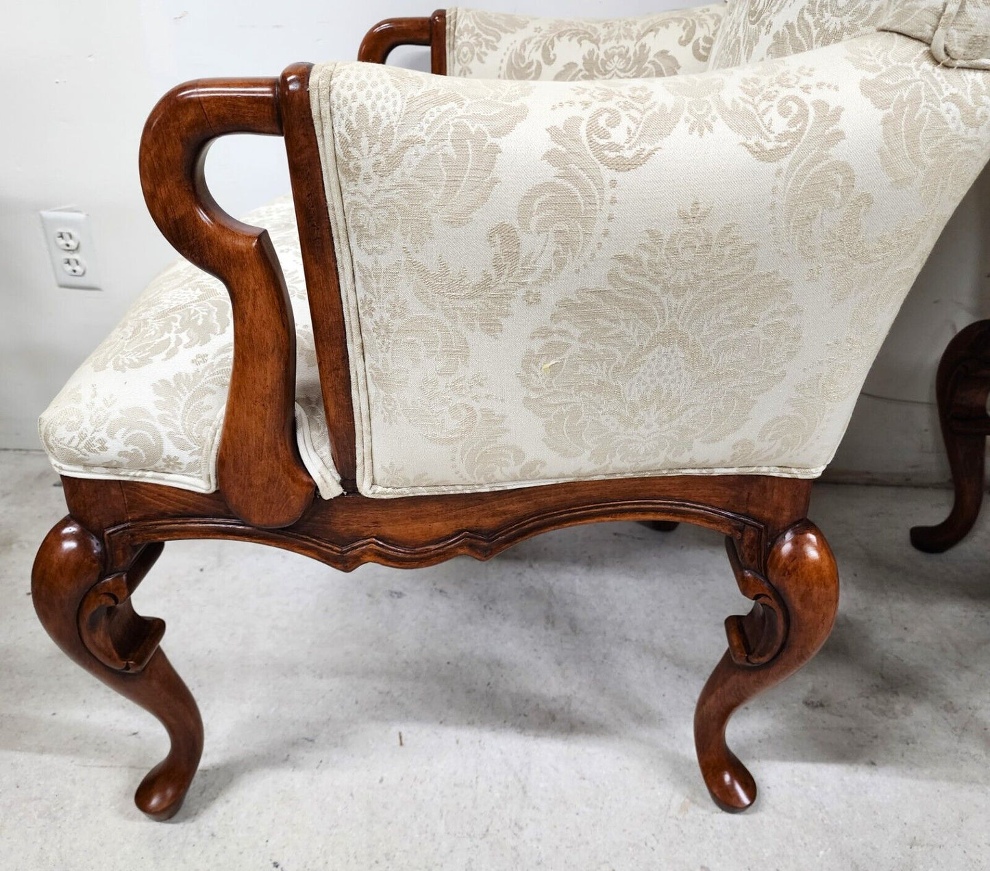 Pair of Fabulous Chinese Chippendale Wingback Armchairs by BAU Furniture of California