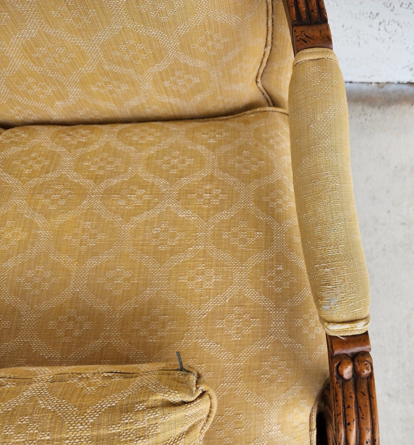 French Provincial Louis XV Oversized Fauteuil Armchair by Baker Furniture