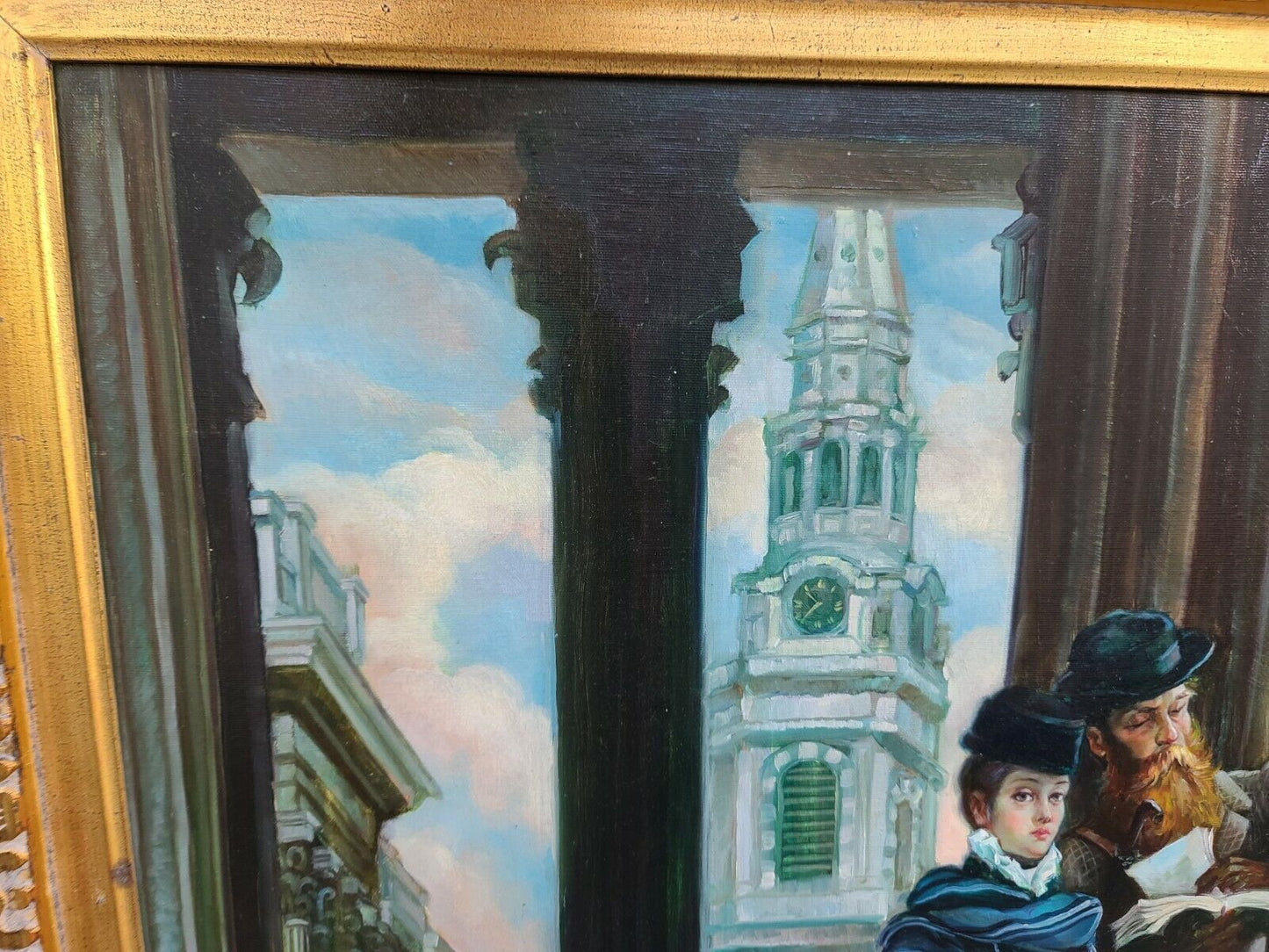 Signed E. R. BRETT Original Oil Painting Framed on Canvas