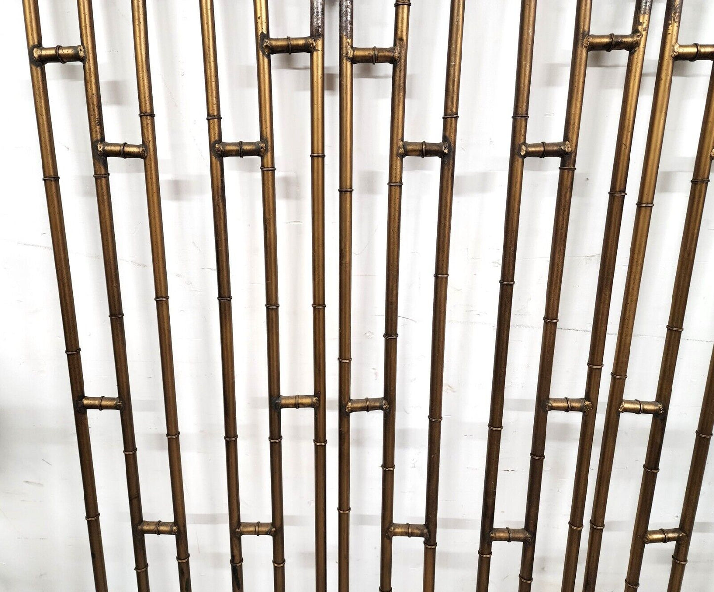 Vintage Room Divider Screen Paravant Regency Steampunk Steel