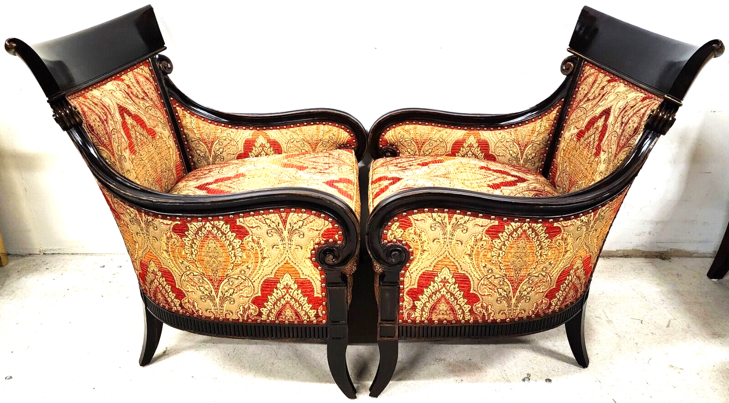 Pair of Regency Style Lounge Chairs