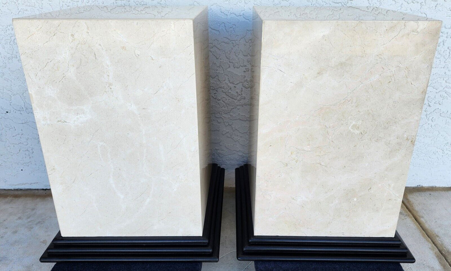 Polished Italian Travertine Marble Dining Table Bases Side Tables Display Stands