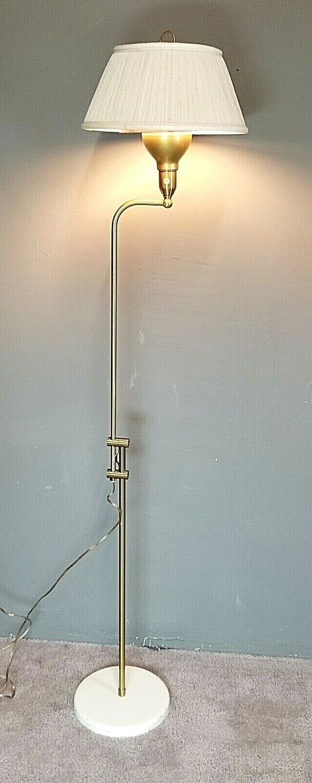 MCM Adjustable Height Brass Floor Lamp Danish Modern 63" - 43"
