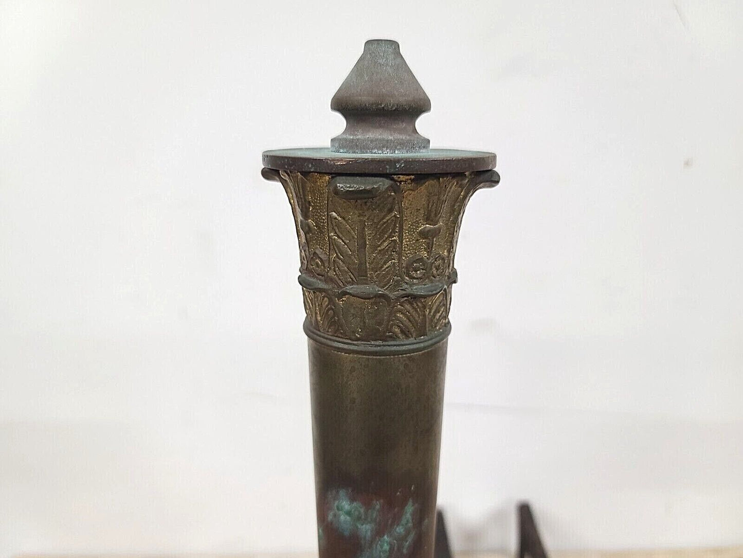 Antique Brass Dragons Fireplace Andirons - a Pair