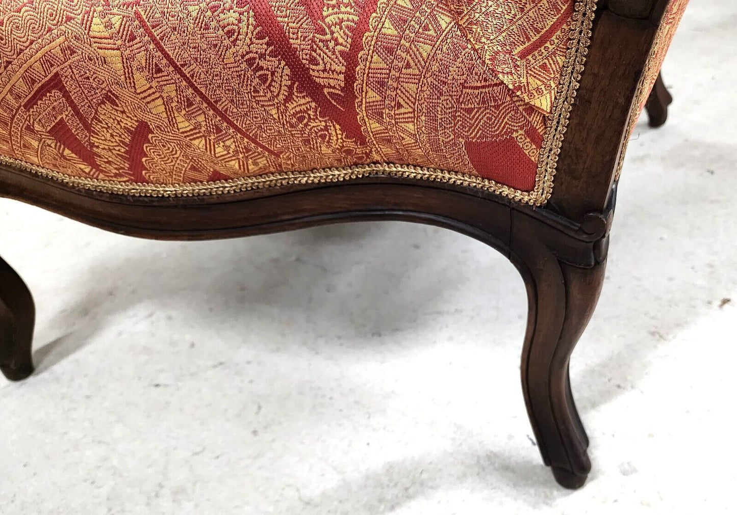 French Provincial Chair Wingback Walnut Bergere Antique