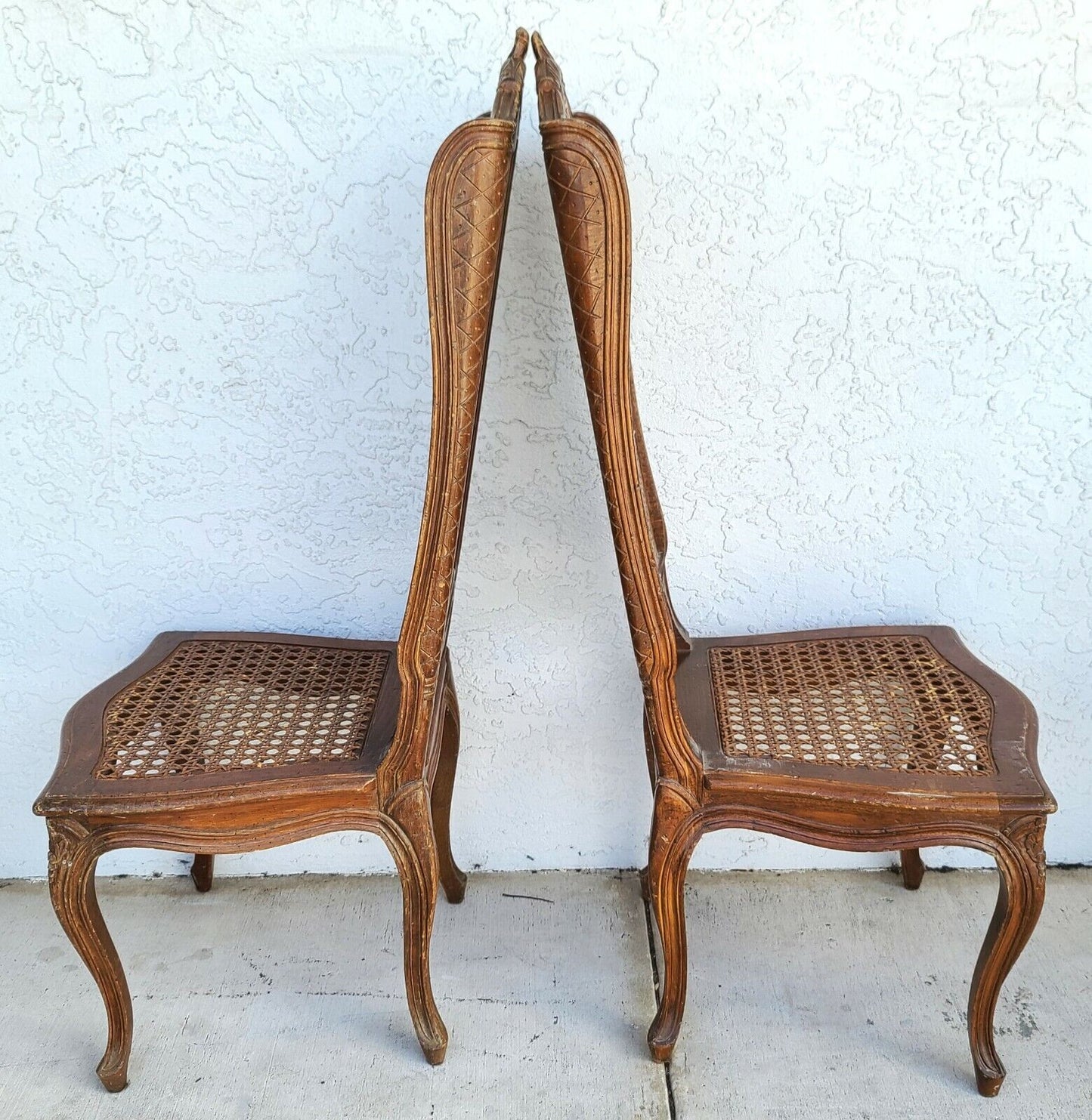 (6) Mid Century French Wingback Cane Dining Chairs by MARIANO GARCIA of Spain