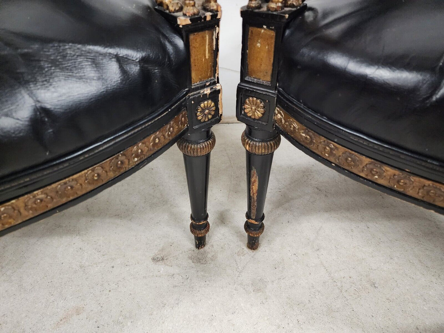 Leather Armchairs Empire Style Mid Century