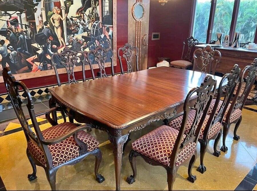 (10) Antique Chippendale Dining Chairs Mahogany as Featured in FORBES Magazine