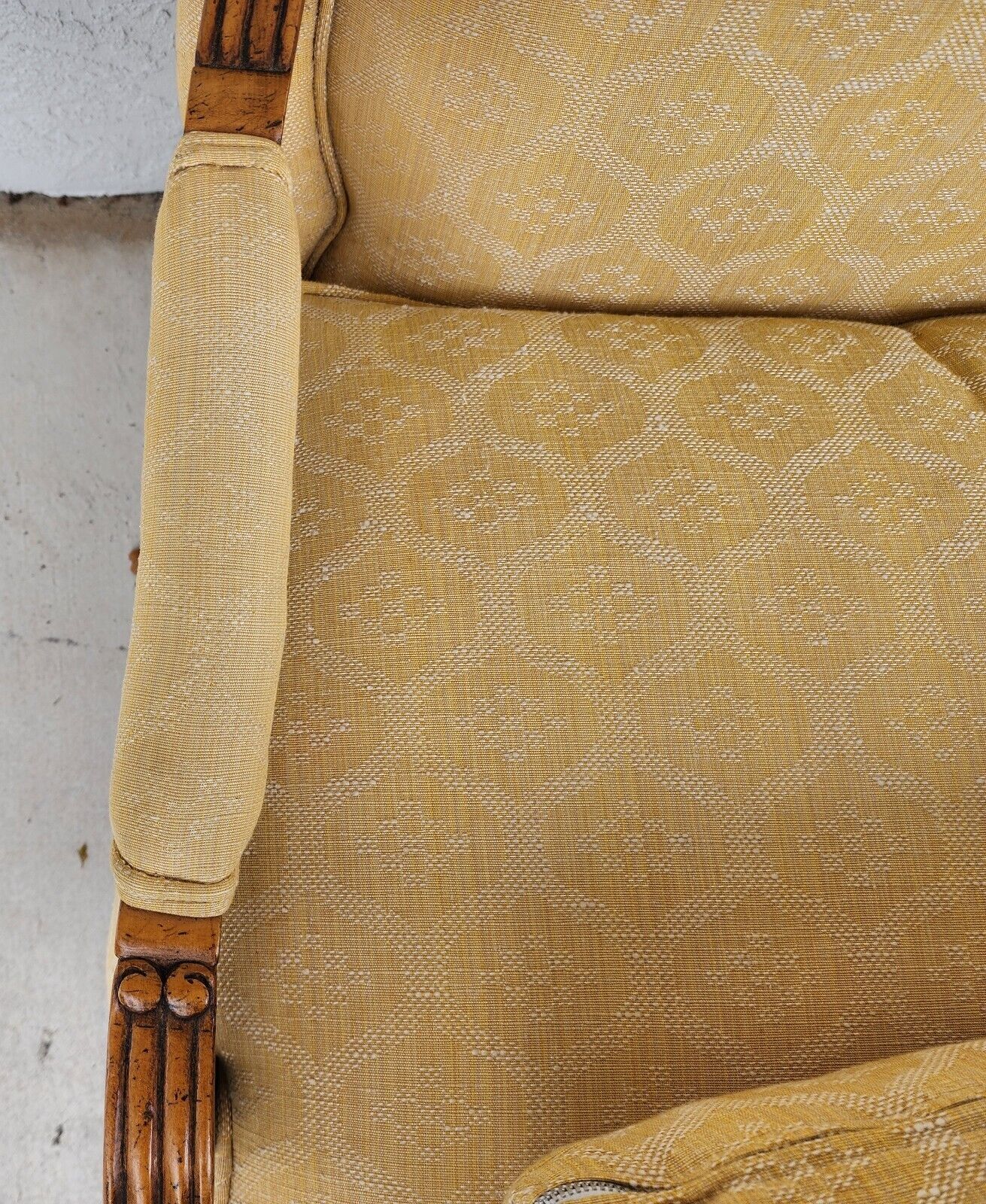 French Provincial Louis XV Oversized Fauteuil Armchair by Baker Furniture