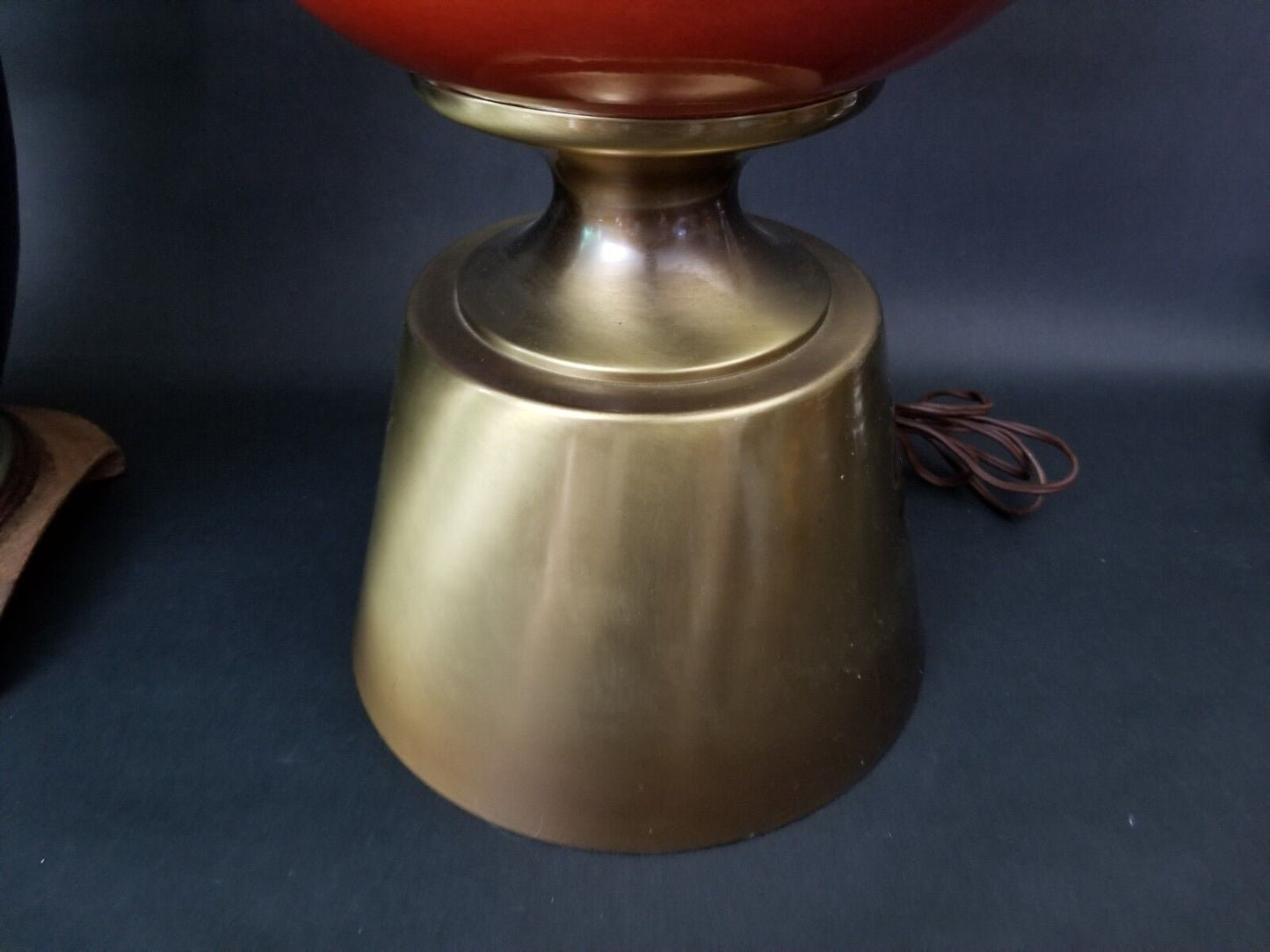 Huge 49" Vintage Torchier Floor Table Lamp Ceramic & Metal Drip Glaze