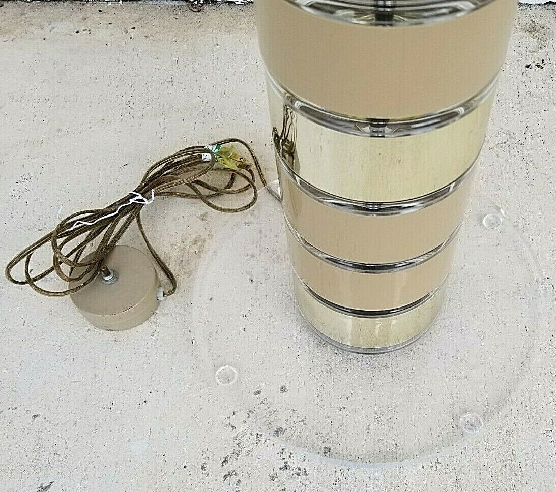 MCM 1980's Lucite Torchiere Mid Century Modern Floor Lamp by OPTIQUE 68"