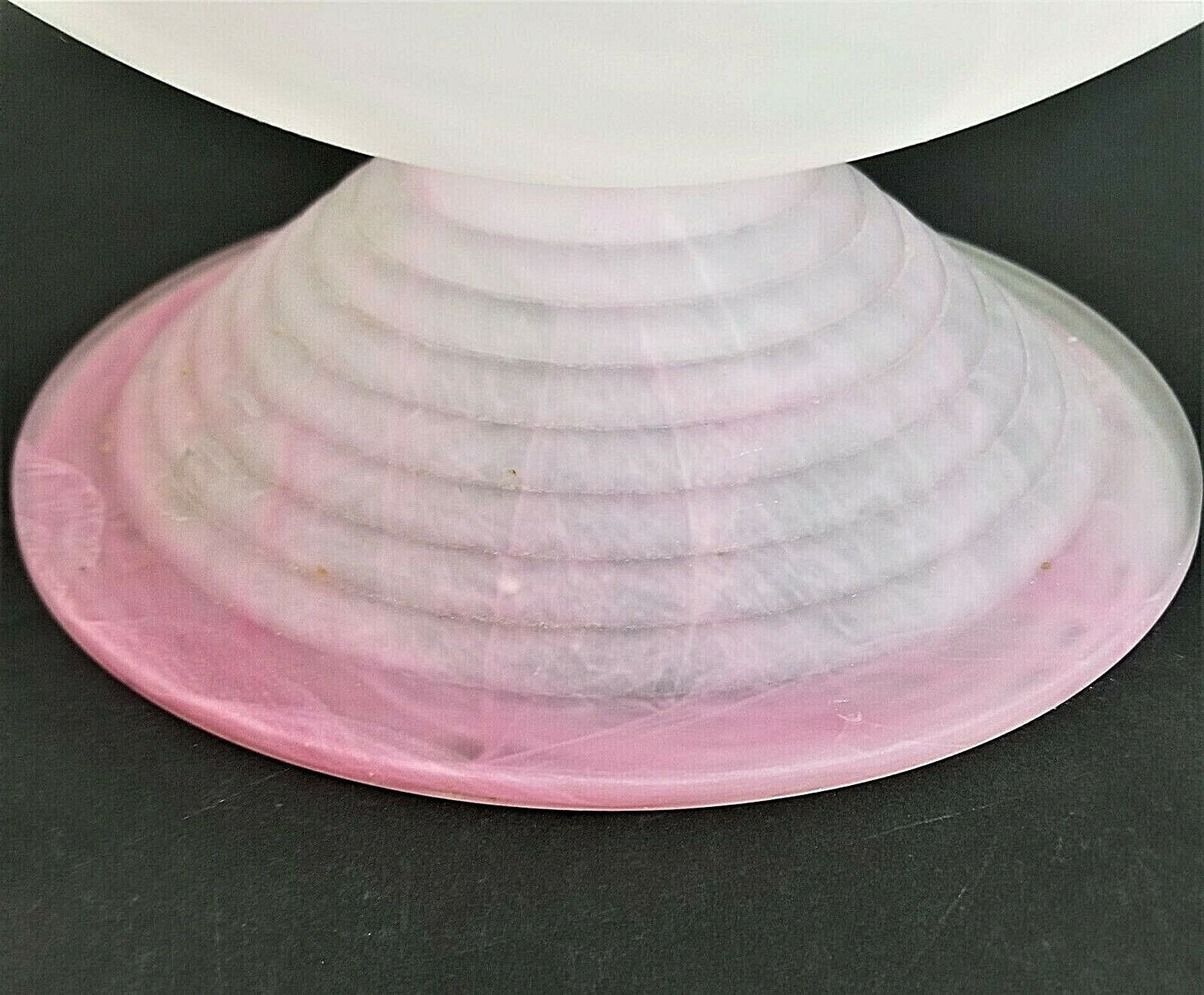 Large 20" MURANO Lavorazione Pink Swirl Footed Serving Centerpiece Display Bowl