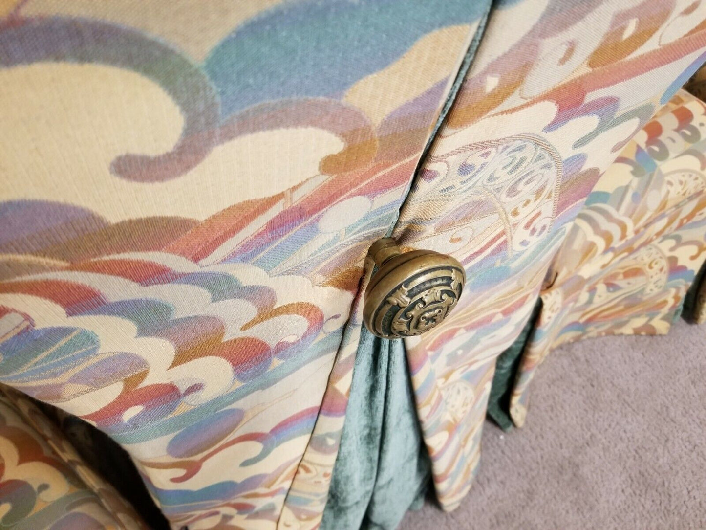 Set of 4 Beautifully Dual Layered Draped Parsons Upholstered Dining Chairs