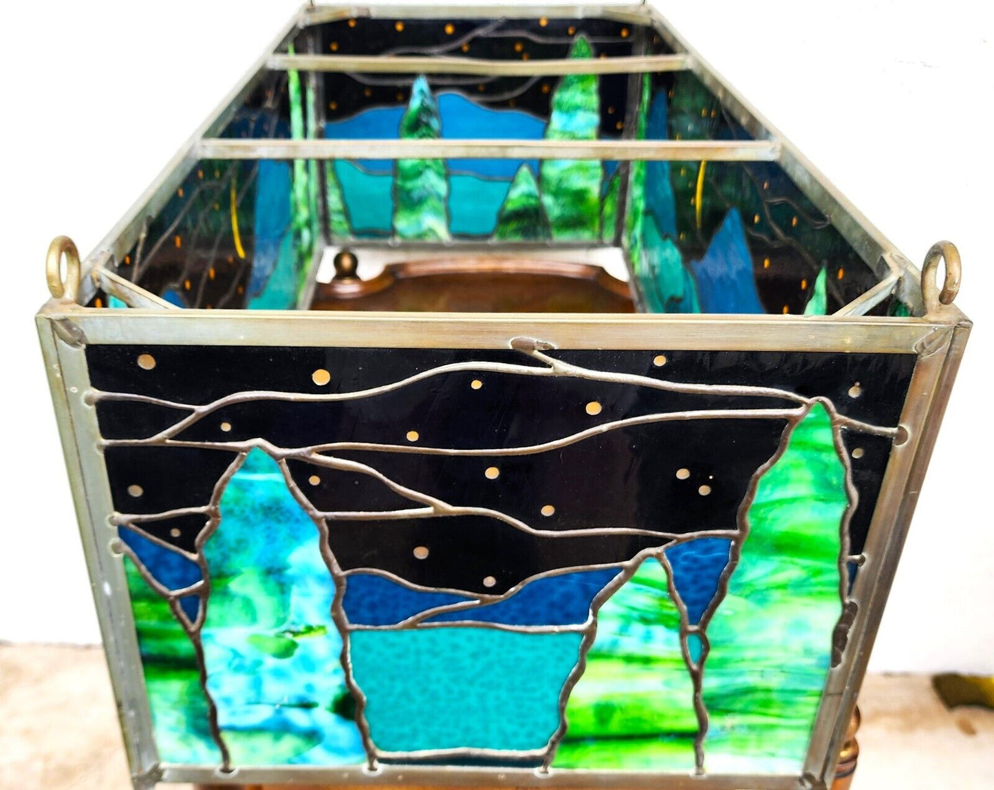 Stained Glass Hanging Ceiling Light Box