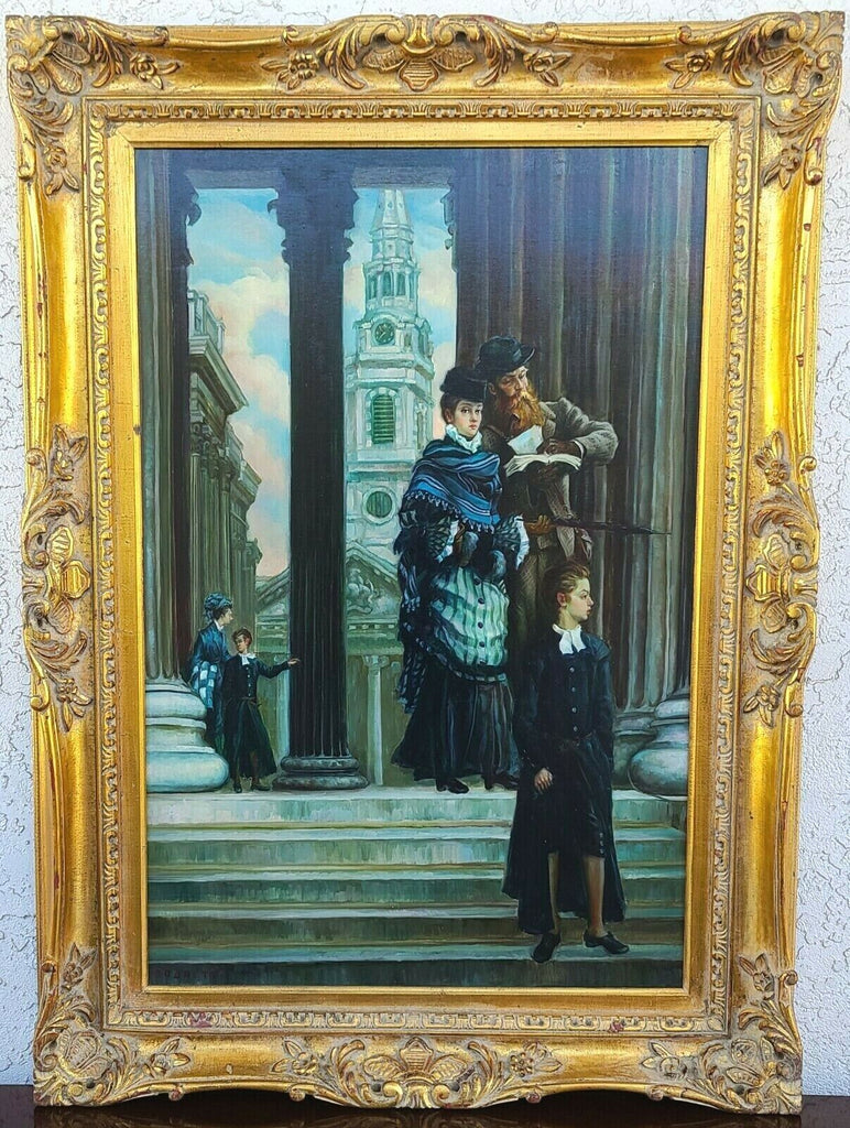 Signed E. R. BRETT Original Oil Painting Framed on Canvas