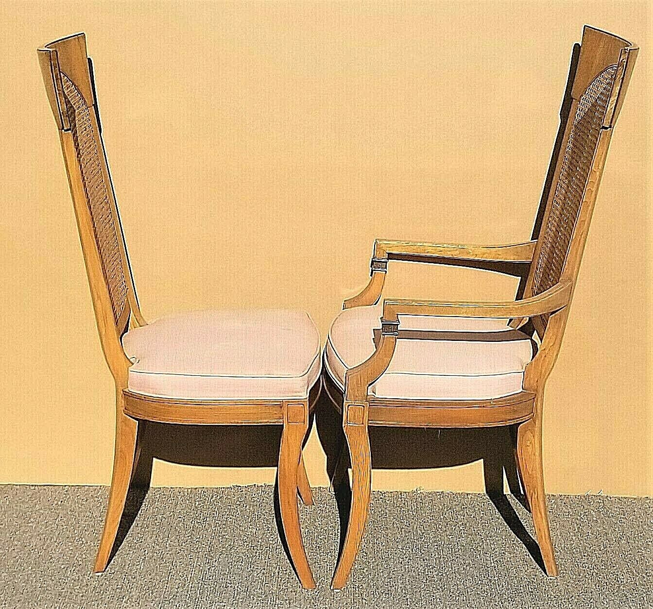 Mid Century Modern Vintage DREXEL Klismos Caned High Back Dining Chairs Set of 6