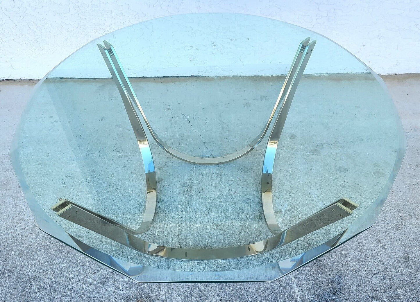70's Roger Sprunger for Dunbar Chrome Glass Coffee Table
