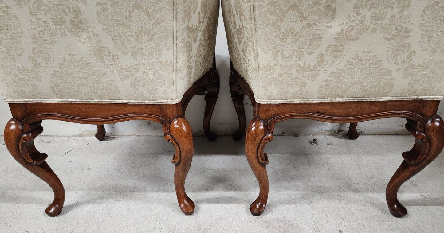 Pair of Fabulous Chinese Chippendale Wingback Armchairs by BAU Furniture of California