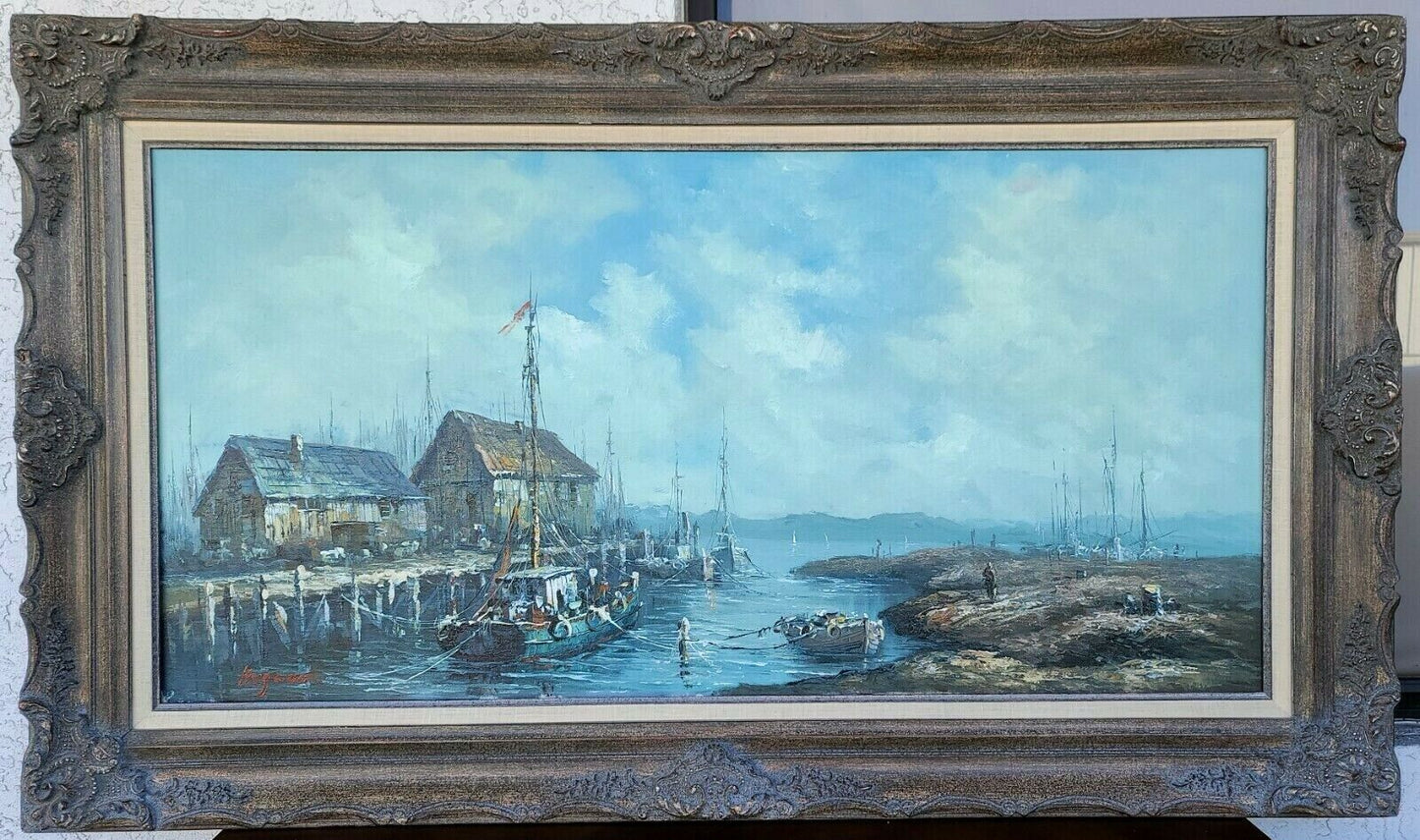 Original Signed HAYWOOD Seascape Landscape Oil Painting