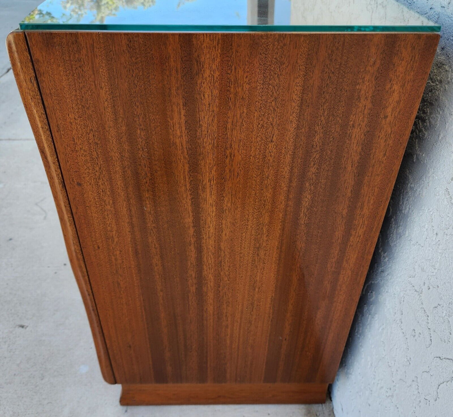 Vintage Nightstands Solid Wood Glass Tops