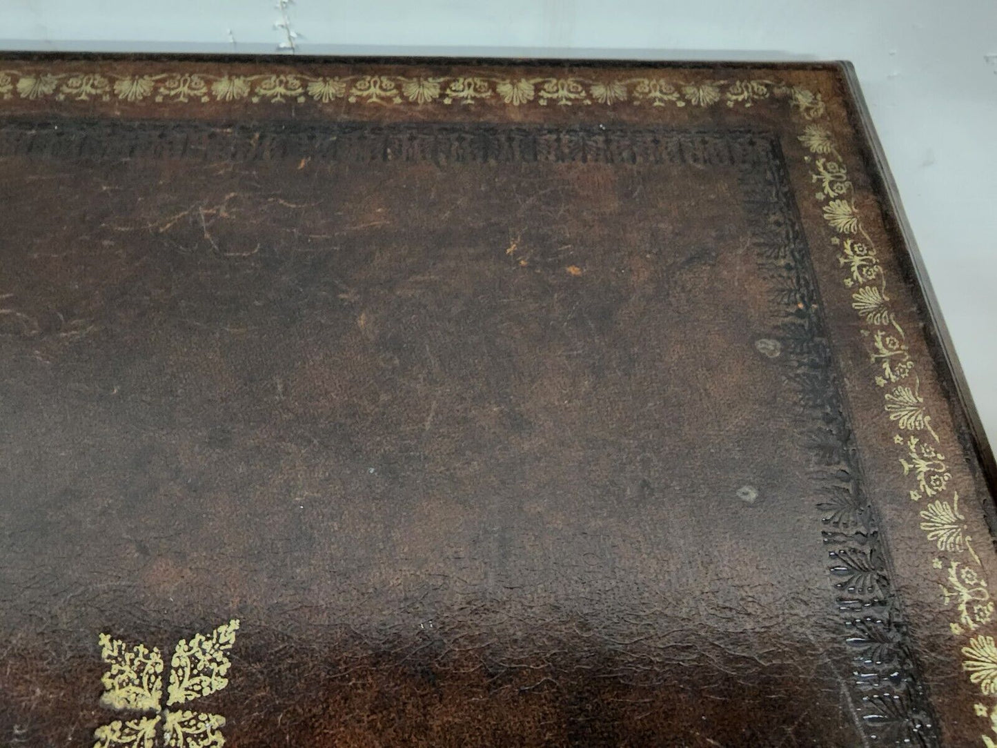 Tooled Leather Faux Book Nightstand Side Table by MAITLAND SMITH