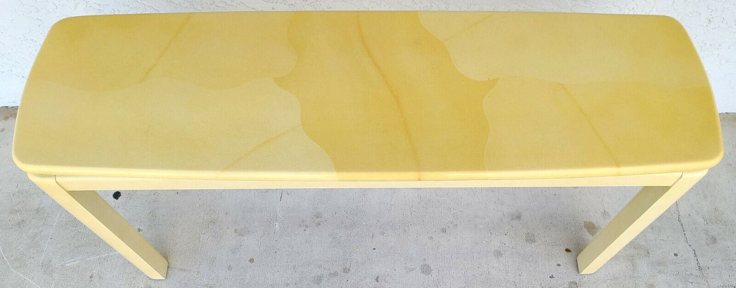 KARL SPRINGER Style Faux Lacquered Goatskin Console Sofa Table