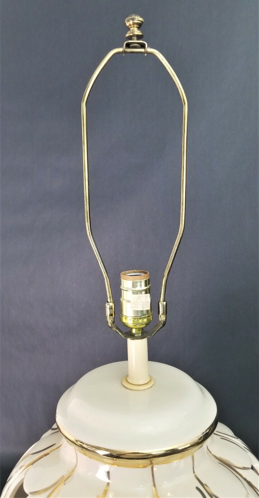 Vintage  Table Lamp by SUNSET COSCO Ceramic 2 Light Reticulated Gold Accents