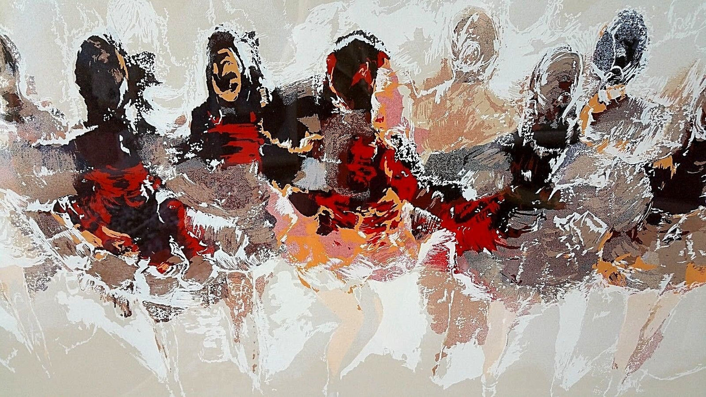 Hilda Rindom Signed Numbered Backstage Ballerinas Dancing Lithograph Print