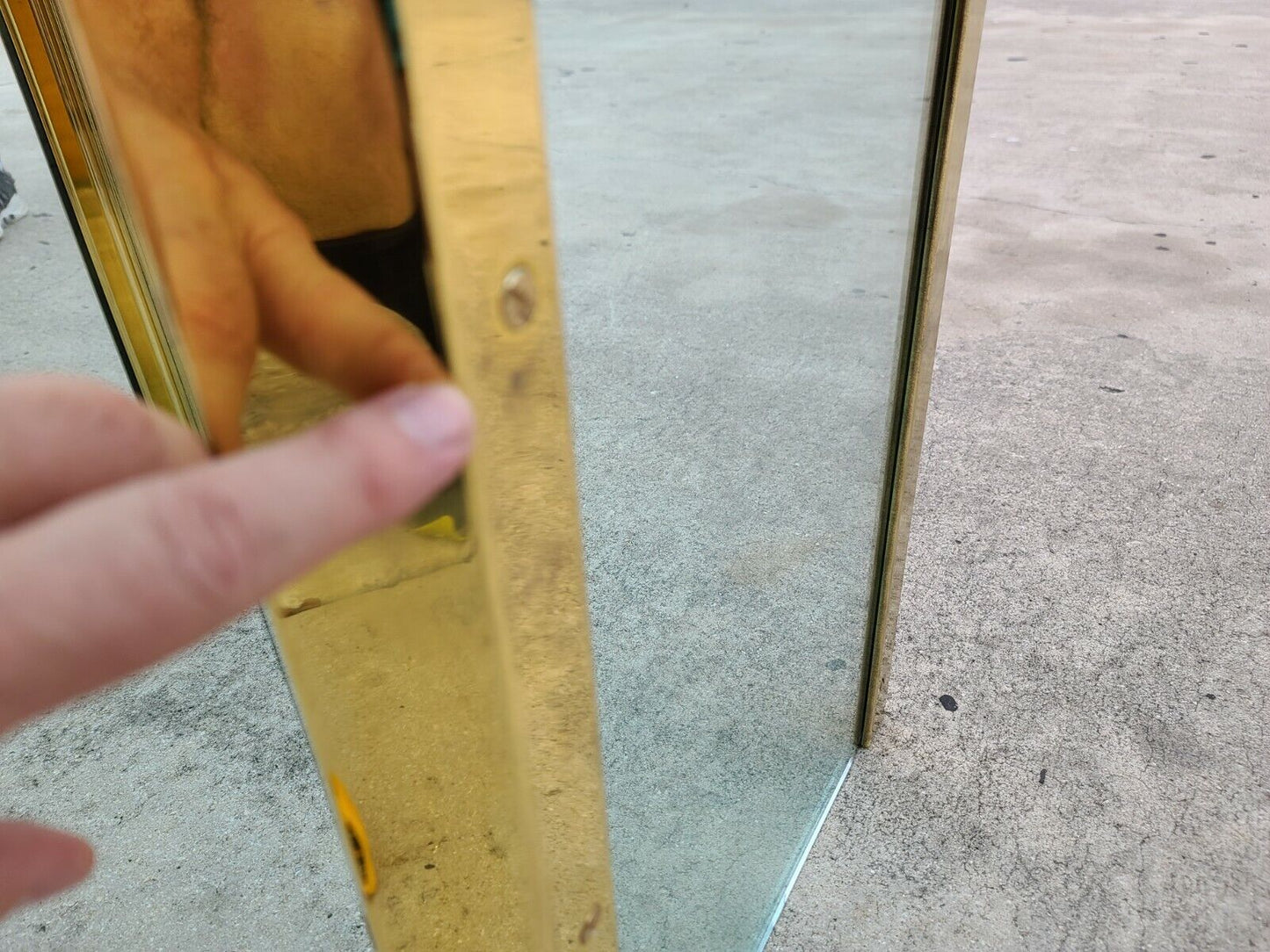 1970's Leon Rosen for PACE COLLECTION Glass & Brass Dining Table 72" x 40"