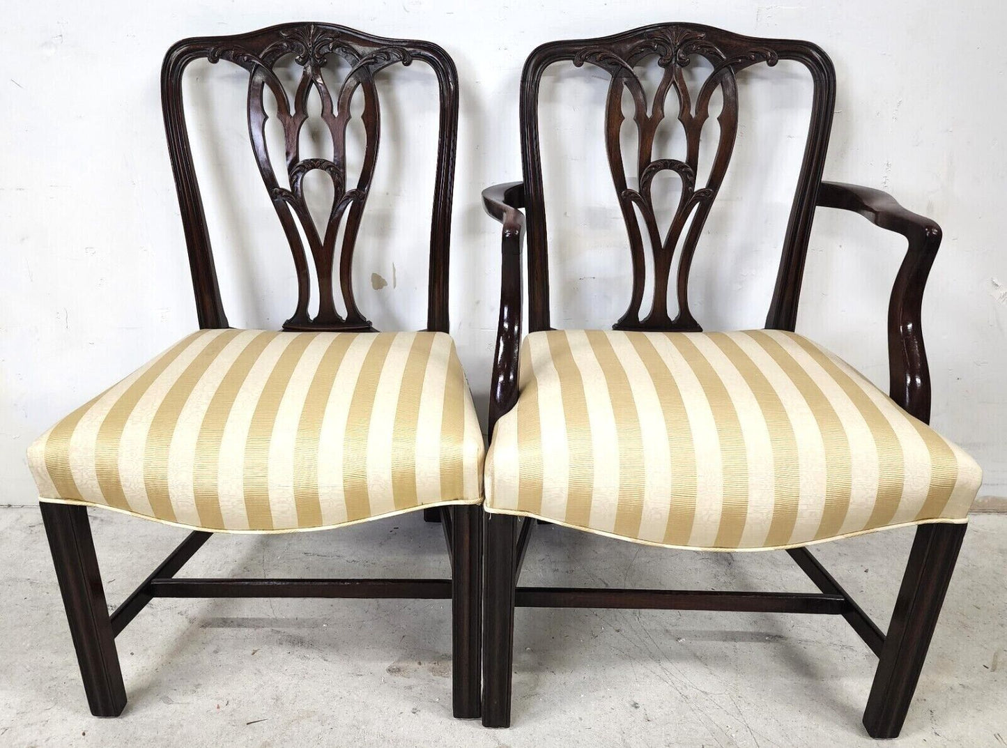 Antique 1800s Mahogany Chippendale Dining Chairs Set of 6