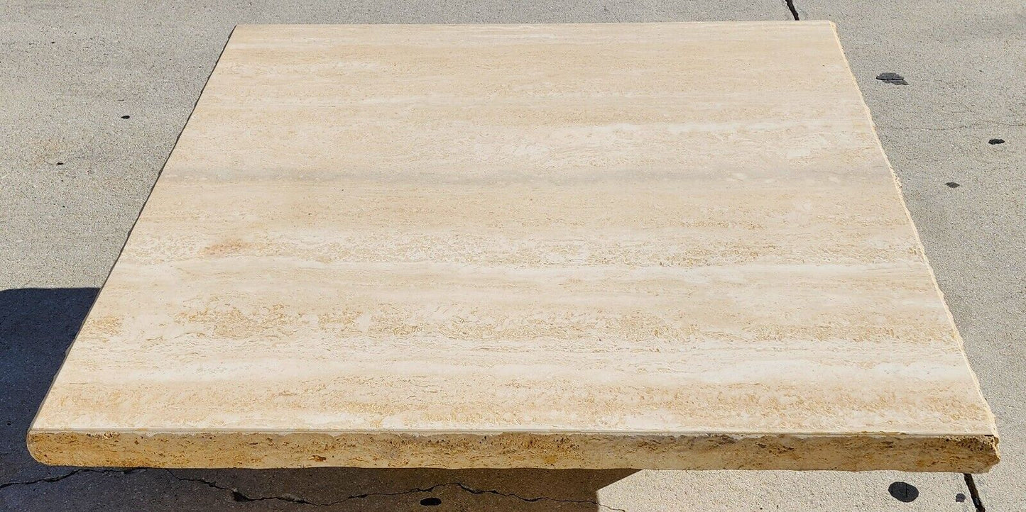 Italian Live Edge Travertine Polished Coffee Table 1970s by STONE INTERNATIONAL
