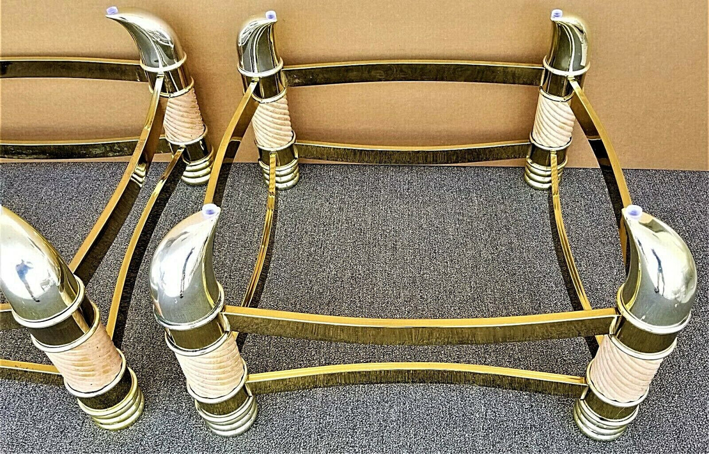 Mid-Century Faux Elephant Tusk Side End Tables Tommaso Barbi Style - a Pair