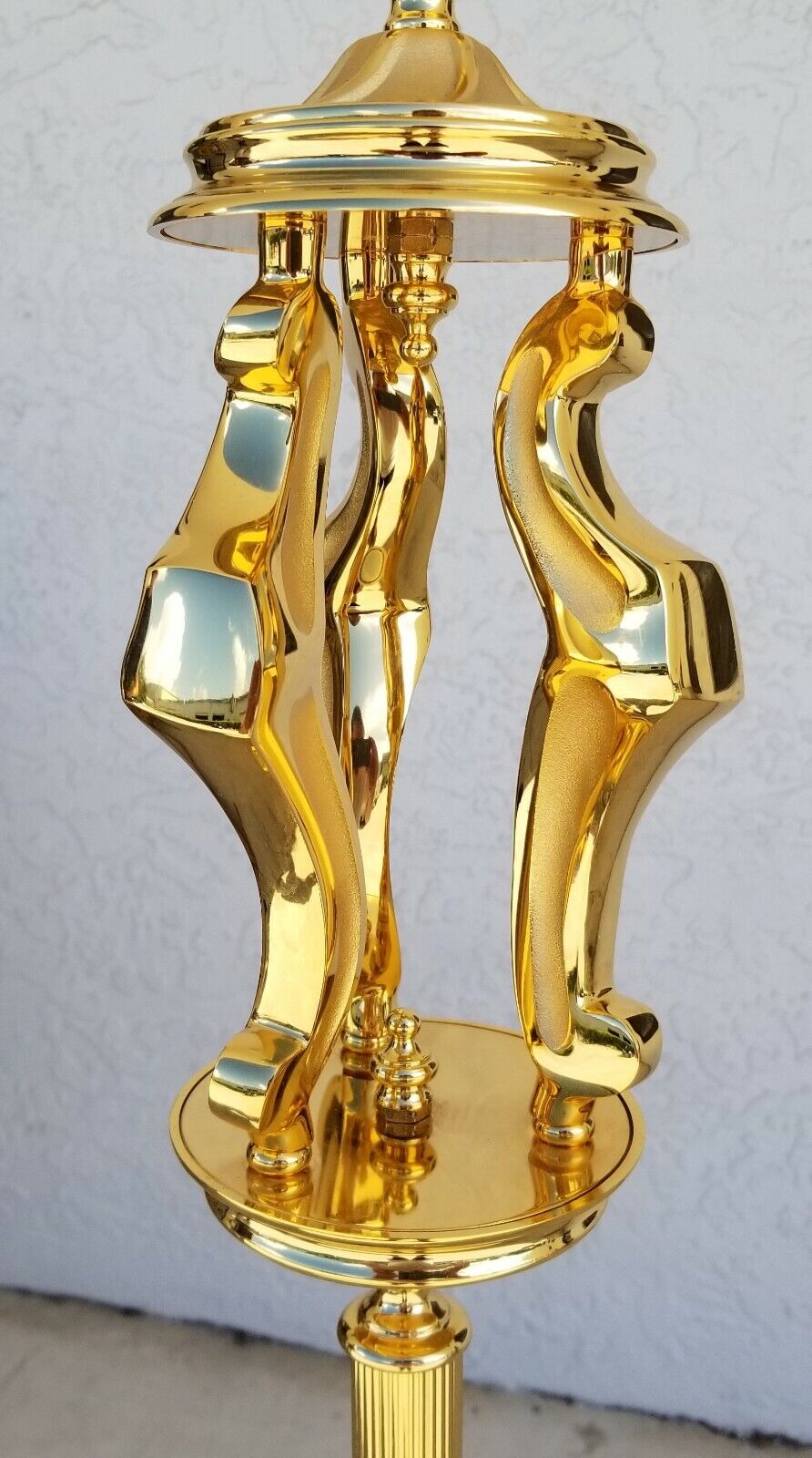 62" Modern Hollywood Regency Solid Brass Floor Lamp with Foot Switch