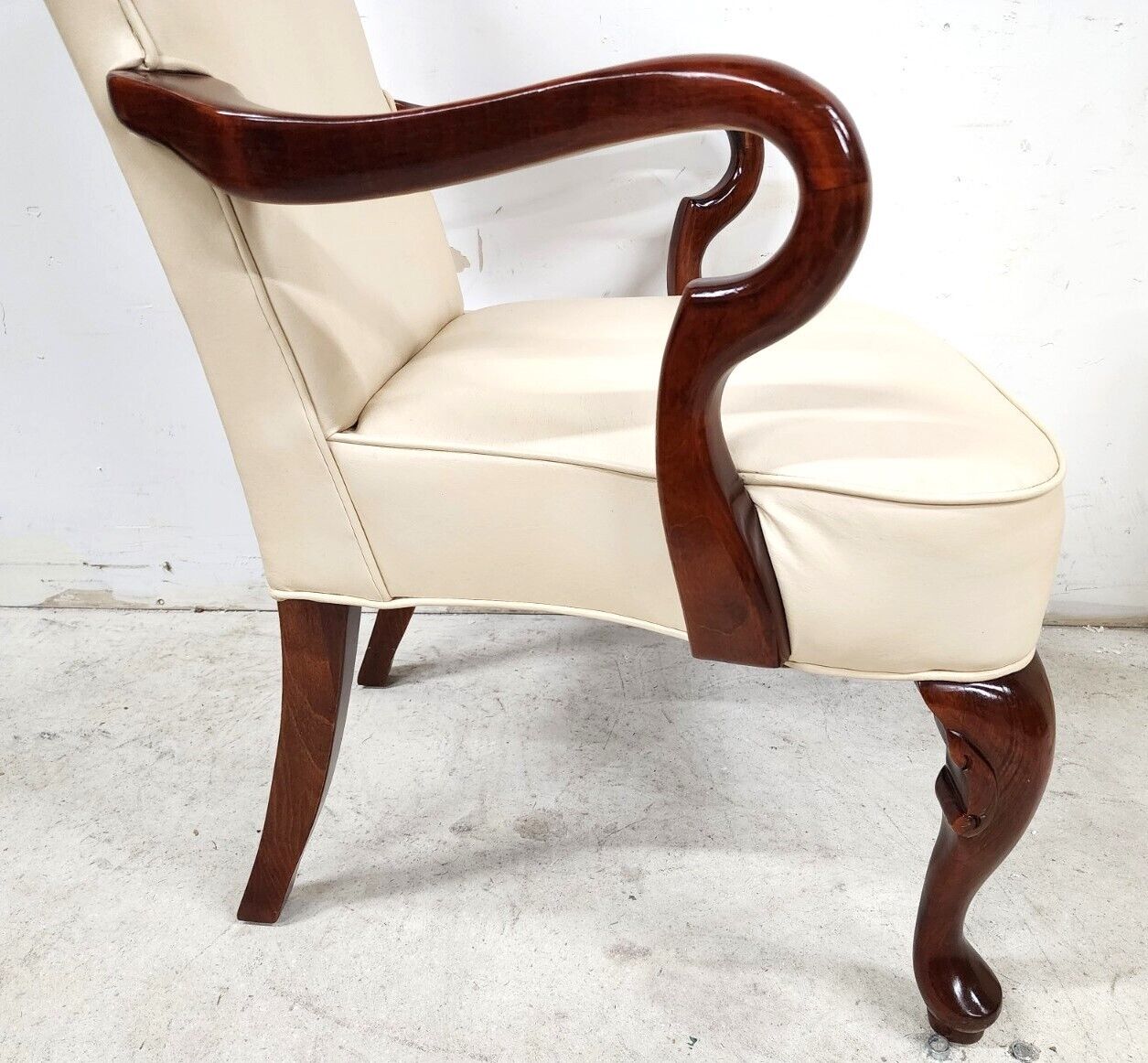 Guerin Leather Armchair Solid Wood by LEATHERCRAFT