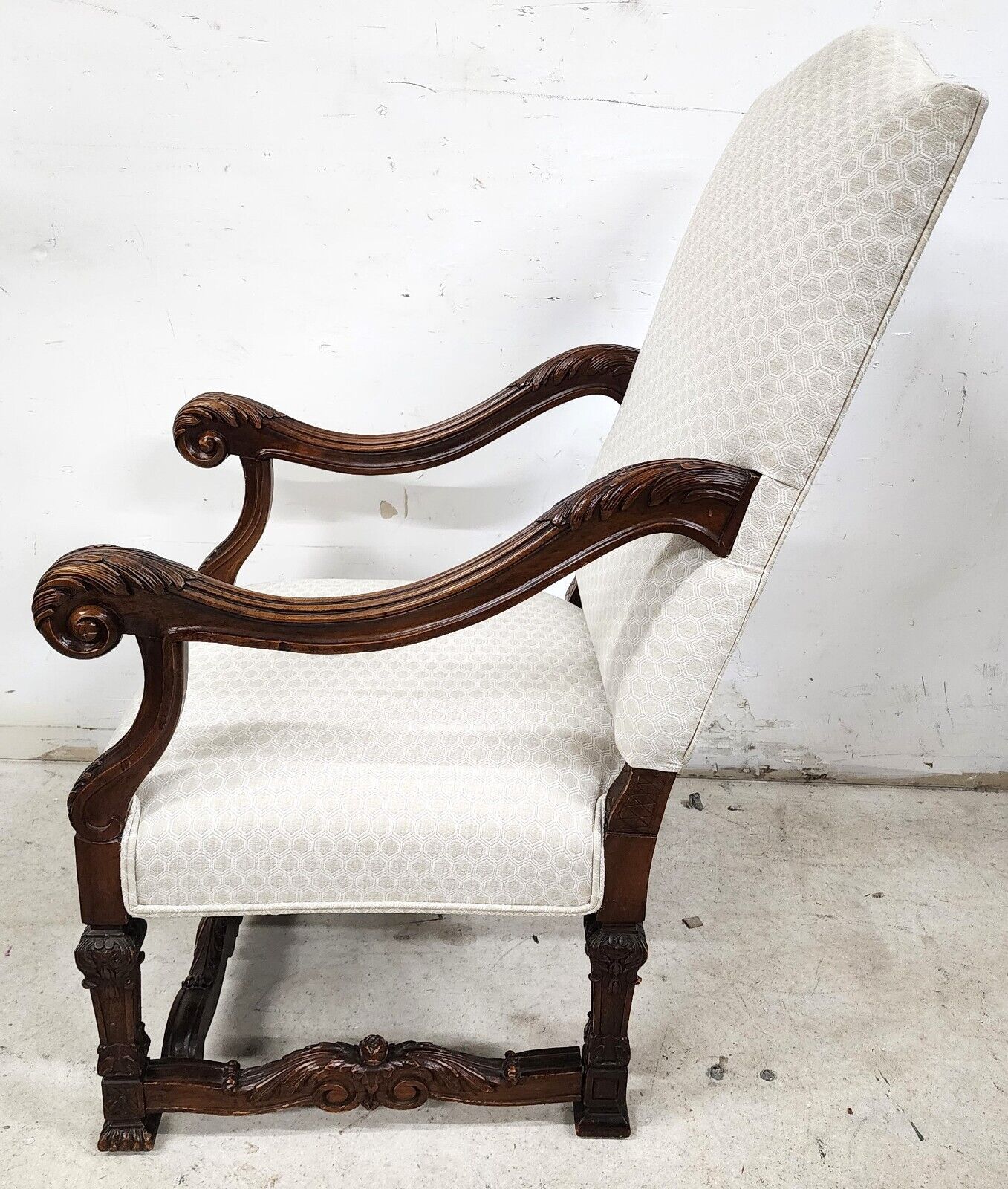 Antique Louis XIV French Armchair Hand Carved