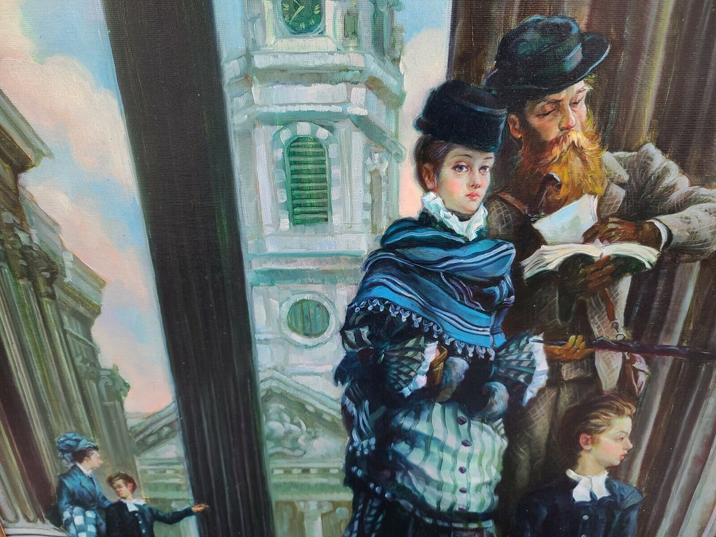 Signed E. R. BRETT Original Oil Painting Framed on Canvas