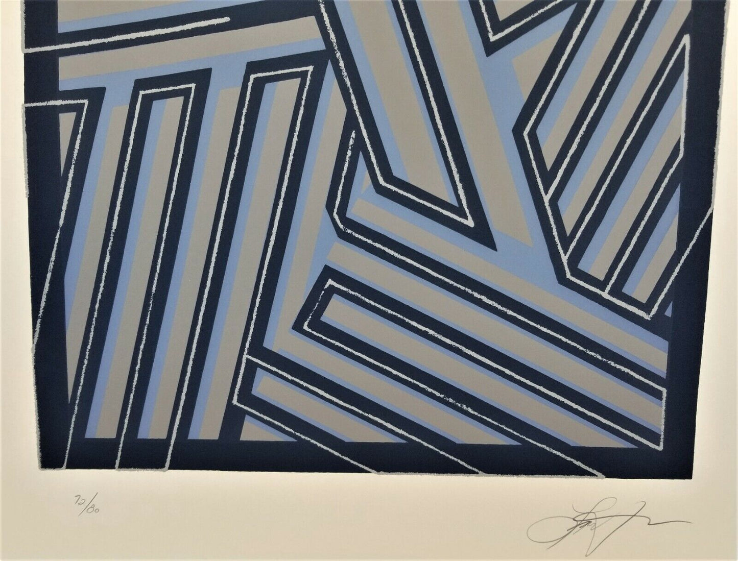 1990's MCM Signed Lance Lawlor " Linear Pattern " Ltd Ed Lithograph Geometric